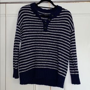Striped, 3/4 button up sweater